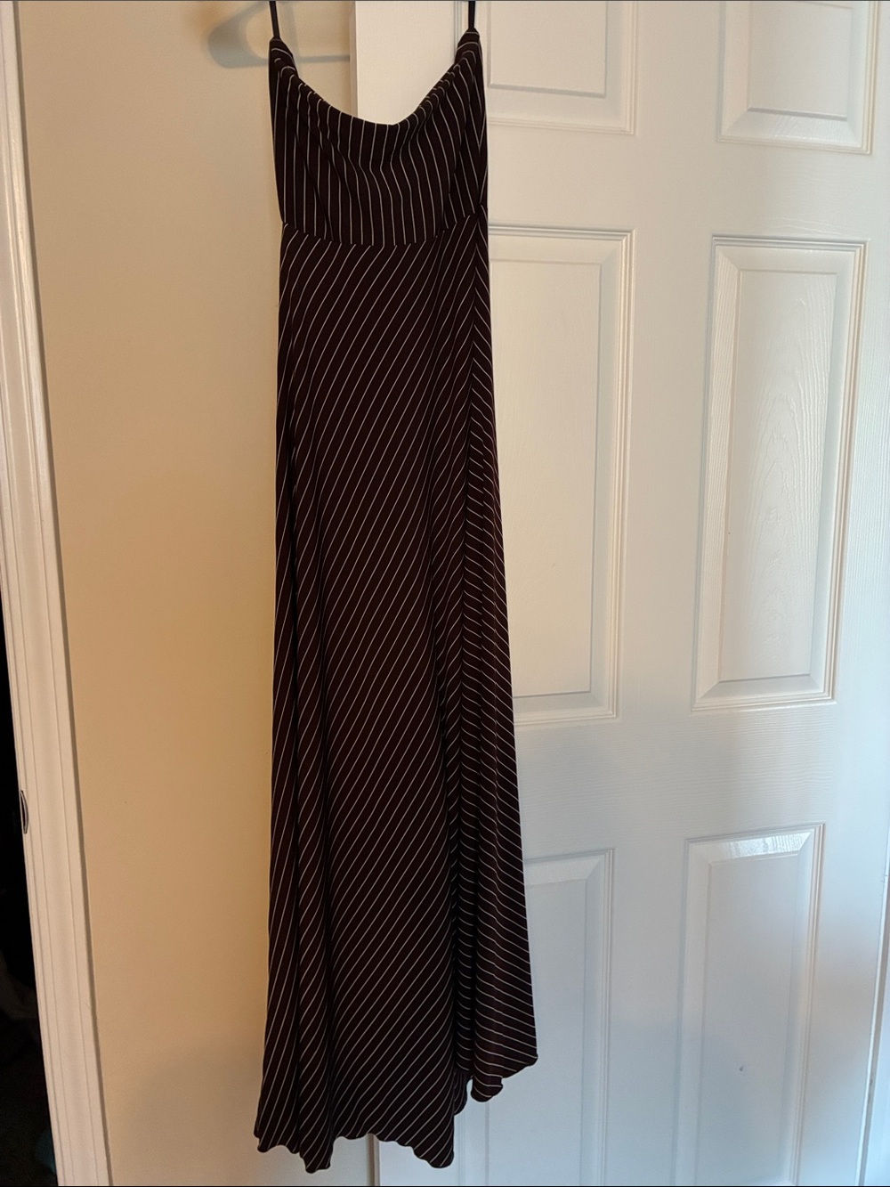 Alyn Paige Black and White Strapless Maxi Dress